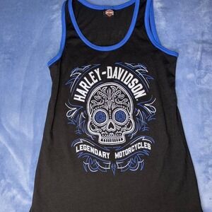 Harley Davidson sugar skull tank top women's size s